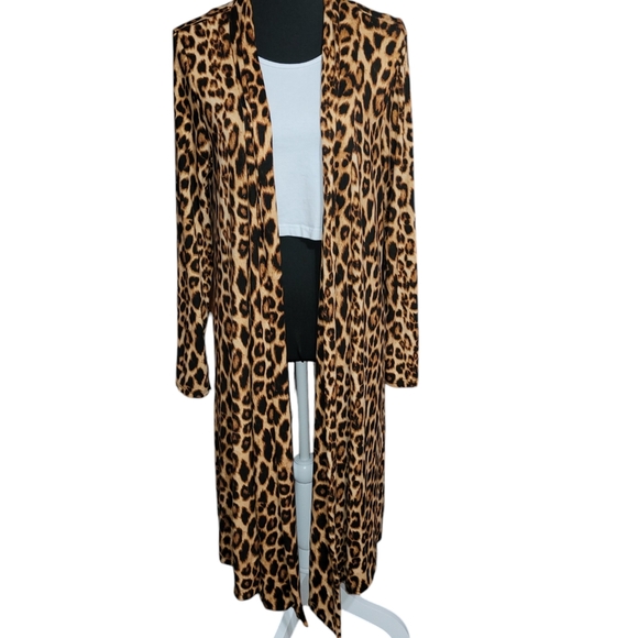 Beeuniq open long animal print cardigan Size 1XL - Picture 2 of 6